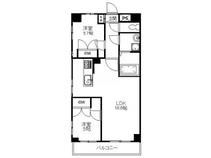 ハイデンスタニグチ(2LDK/1階)の間取り写真