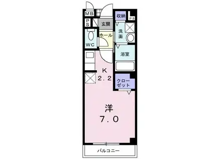 センタービレッジ(1K/1階)の間取り写真