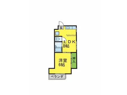 みずほマンション(1LDK/2階)の間取り写真