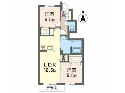 シャーメゾン レ・フレールIV(2LDK/1階)の間取り写真