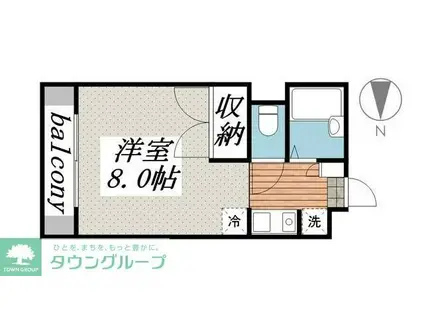 ウインドASAMI(1K/2階)の間取り写真