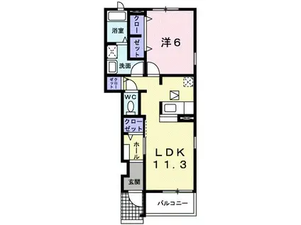 ラフレシール(1LDK/1階)の間取り写真