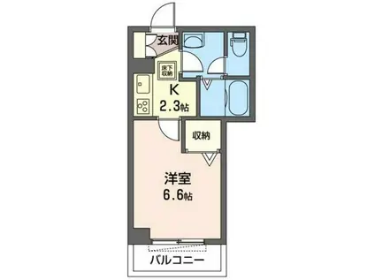 カーサアローロ(1K/1階)の間取り写真