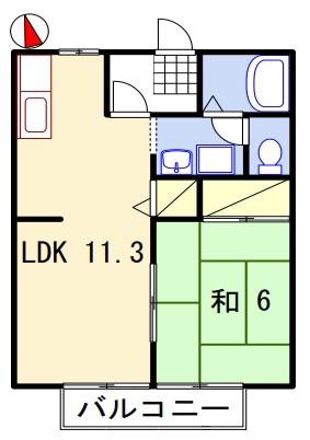パルボナール(1LDK/2階)の間取り写真