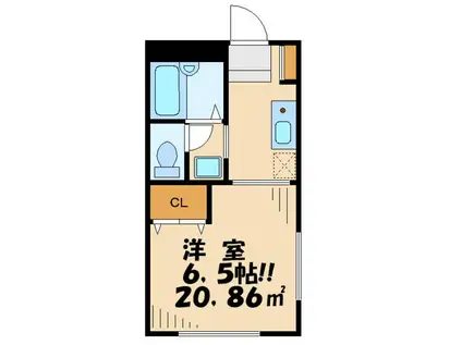 メドウ・赤堤(1K/1階)の間取り写真