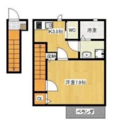NEOSTAGE(1K/2階)の間取り写真