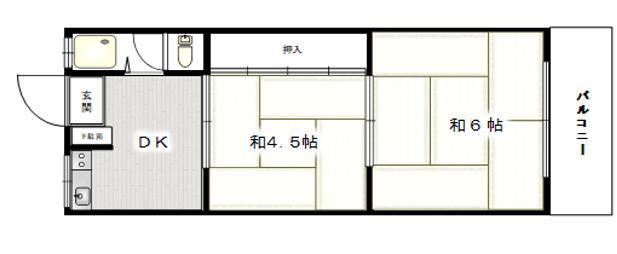 みゆき苑(2DK/2階)の間取り写真