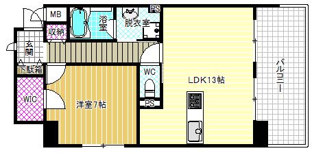 TOMODOAL北梅田(1LDK/5階)の間取り写真