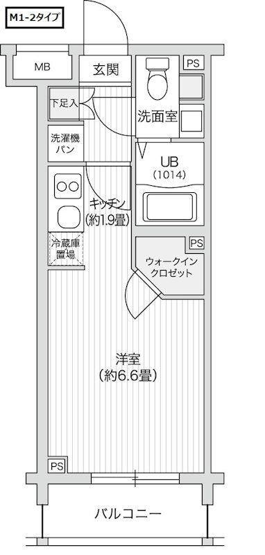 レジディア笹塚II(1K/1階)の間取り写真