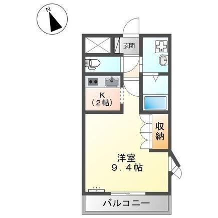 アクアサイドA(1K/1階)の間取り写真