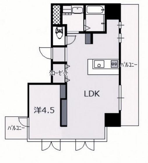 レジェンド南竹屋(1LDK/5階)の間取り写真