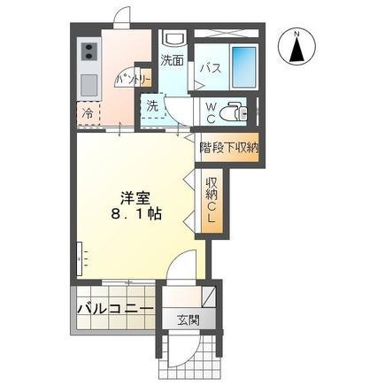 カンパニュラ(1K/1階)の間取り写真