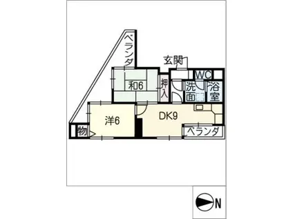 サンメゾン植田(2DK/12階)の間取り写真