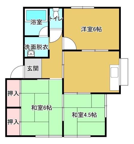 サンリーフ水守(3DK/2階)の間取り写真