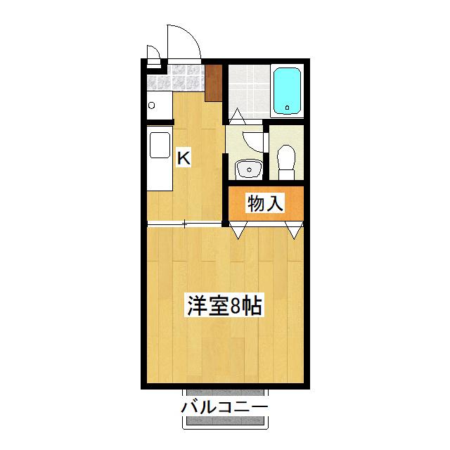 キャッスル西ノ台(1K/2階)の間取り写真