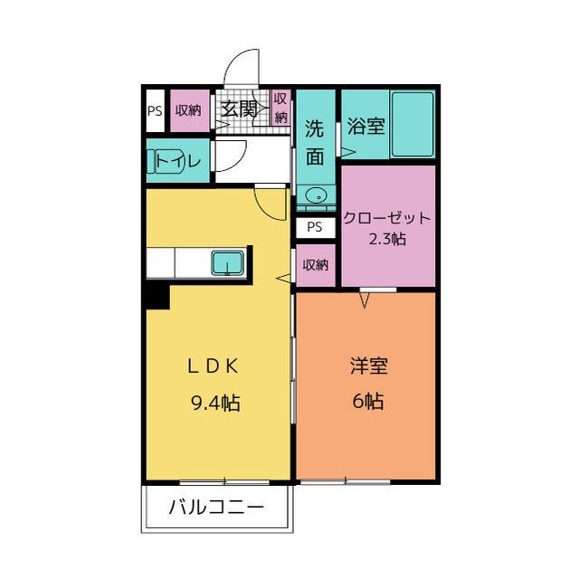 ファミールハイツE(1LDK/2階)の間取り写真