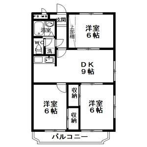 サンハイツシンコー(3DK/3階)の間取り写真