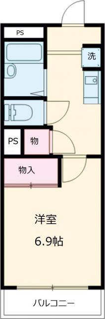 グロワール21(1K/3階)の間取り写真