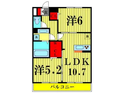 エミネンス(2LDK/2階)の間取り写真