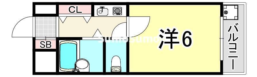 DMC北城内(1K/3階)の間取り写真