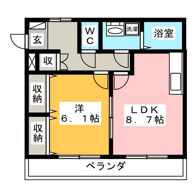 サンコーポ舟岡(1LDK/2階)の間取り写真
