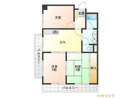 シェモア(3DK/3階)の間取り写真