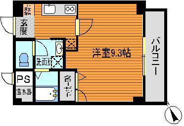 マリンコート(1K/3階)の間取り写真