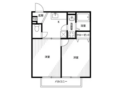 アムールHORINOUCHI(2K/2階)の間取り写真