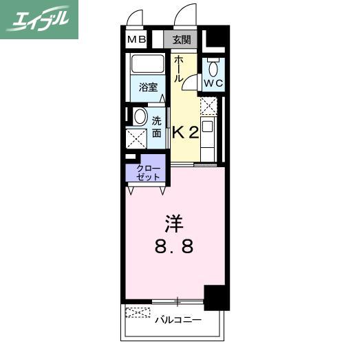 プチラパン(1K/3階)の間取り写真
