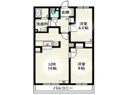  ヴィラ・サンパティーク II(2LDK/5階)の間取り写真