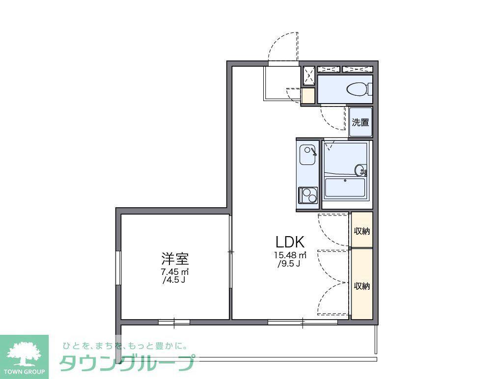 レオパレスAKIYAMA(1DK/2階)の間取り写真