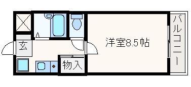 フレンズハイム光栄(1K/3階)の間取り写真