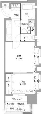 アクタス博多Vタワー(2K/9階)の間取り写真