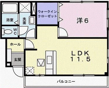 エクセラン國木I(1LDK/1階)の間取り写真