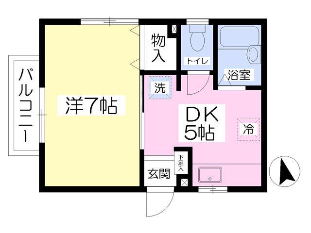ＪＲ身延線 金手駅 徒歩11分 2階建 築26年(1DK/2階)の間取り写真
