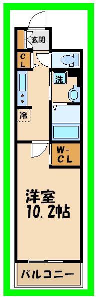 AZALETY上北沢(1K/2階)の間取り写真