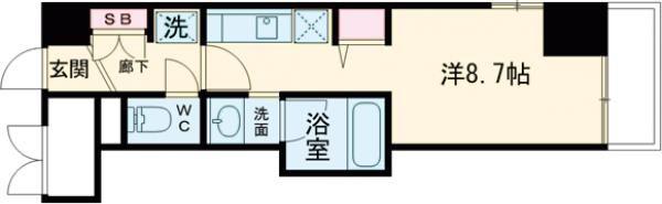 シャーメゾン 神戸(1K/8階)の間取り写真