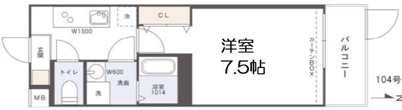 FLAM FKUSHIMA(1K/1階)の間取り写真