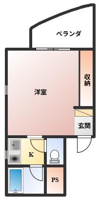 リヴァーレ待兼山(1K/2階)の間取り写真