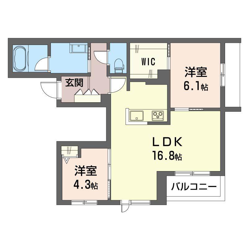 エクセレントラロ(1LDK/3階)の間取り写真