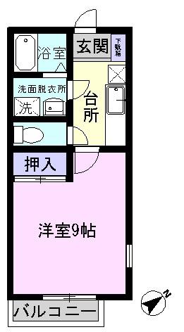 パティーナつくし野(1K/2階)の間取り写真