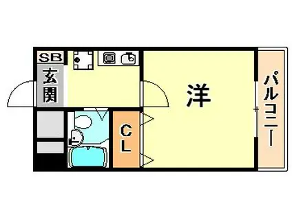 ワコーレ甲南(1K/3階)の間取り写真