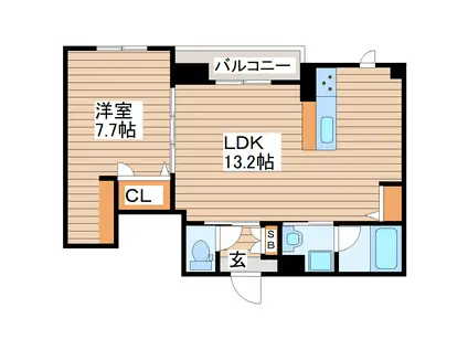 DI VALORE(1LDK/1階)の間取り写真