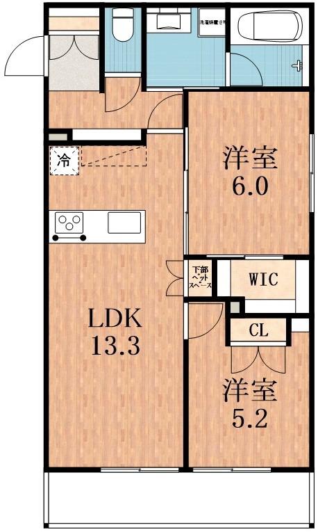 & FUMINOSATO(2LDK/2階)の間取り写真
