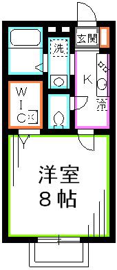 ソレイユ東野(1K/1階)の間取り写真