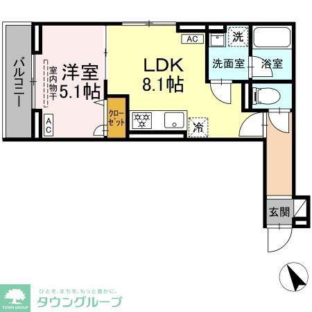 セレスティア桜上水(1LDK/2階)の間取り写真