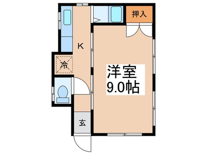 清和荘(1K/1階)の間取り写真