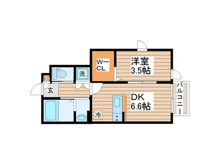 FINECOURT(1DK/1階)の間取り写真