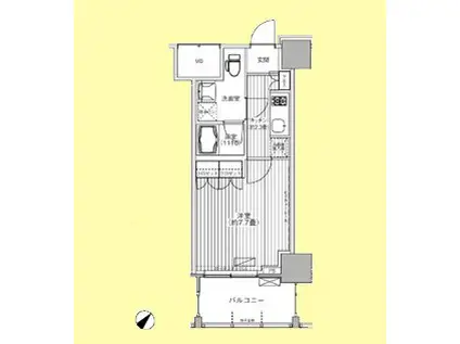 ヒューリック荏原(1K/6階)の間取り写真