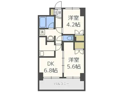 URBAN FLATS中之島(2DK/9階)の間取り写真